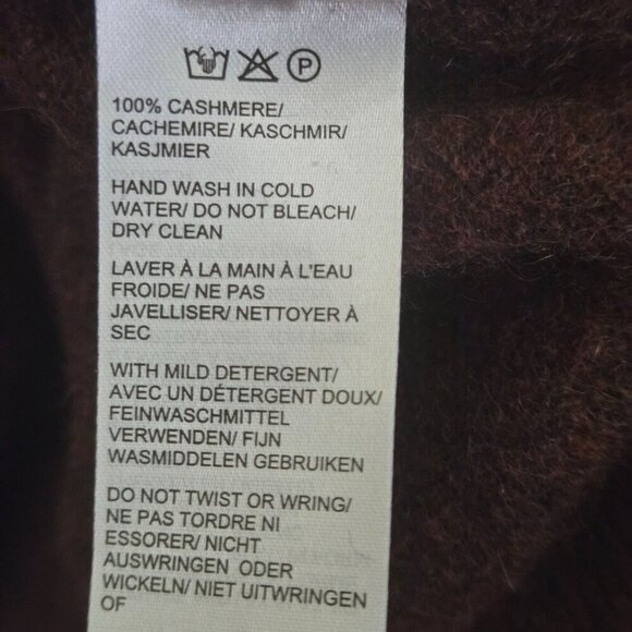 Black Brown 1826 100% Cashmere V Neck Sweater Dark Burgundy Size M - Picture 5 of 5